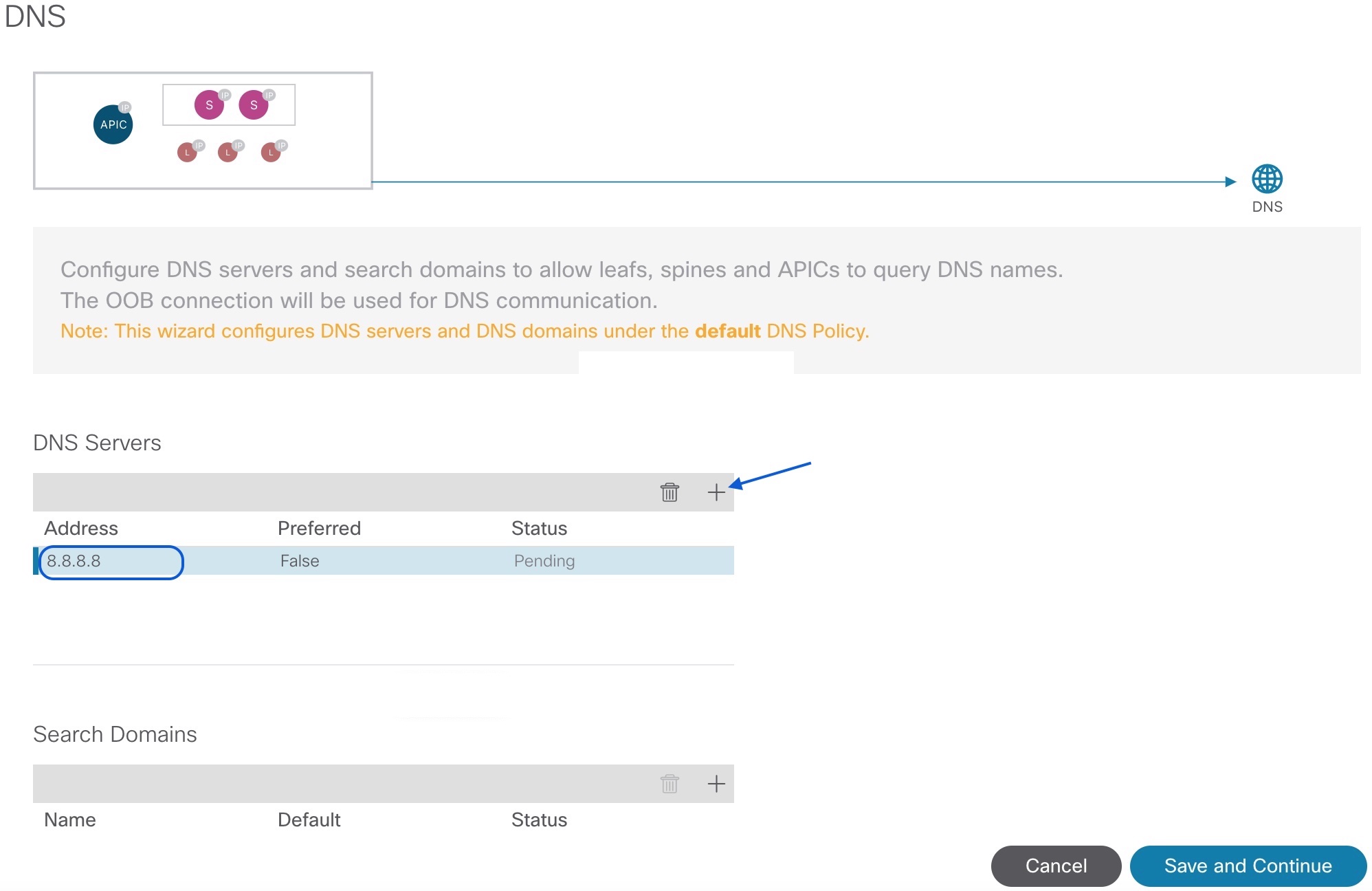 APIC DNS Configuration