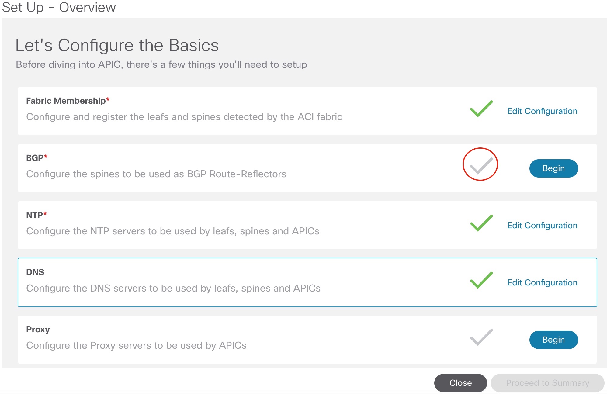 APIC setup overview